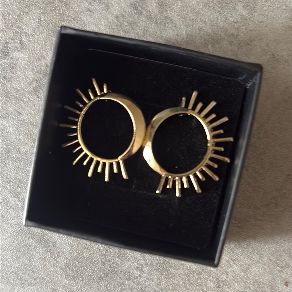 Gold Sunburst Earrings